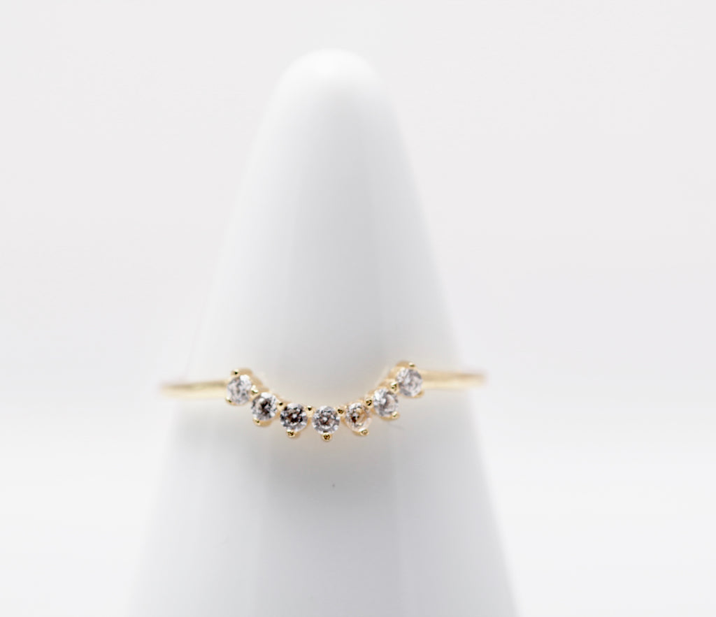 Petite Crystal Arc Ring