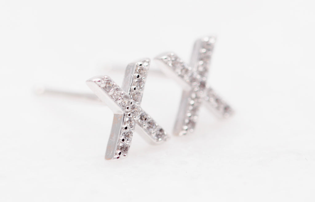 CZ Pave Initial Studs