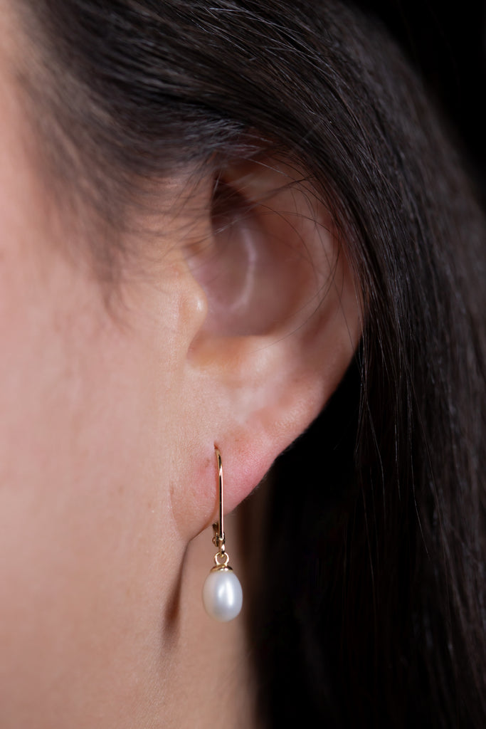 Leverback Pearl Earrings