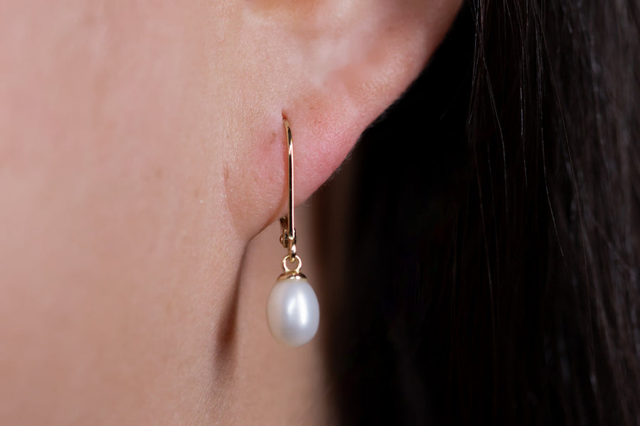 Leverback Pearl Earrings