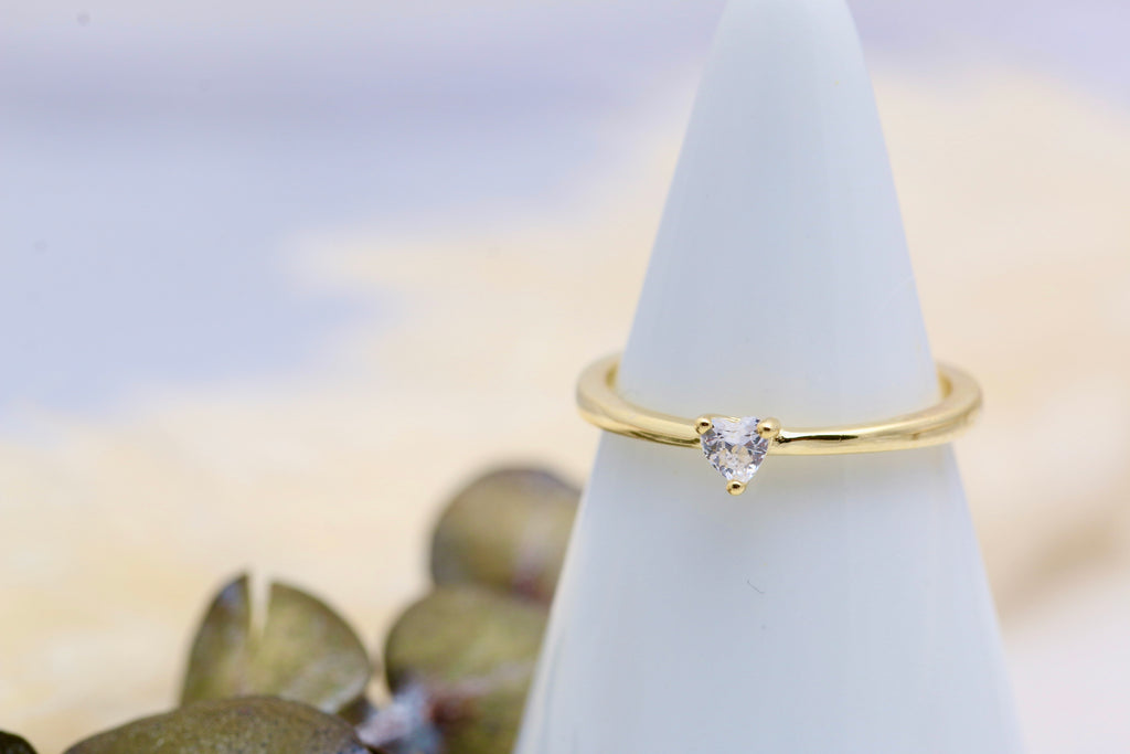 Single Heart CZ Ring