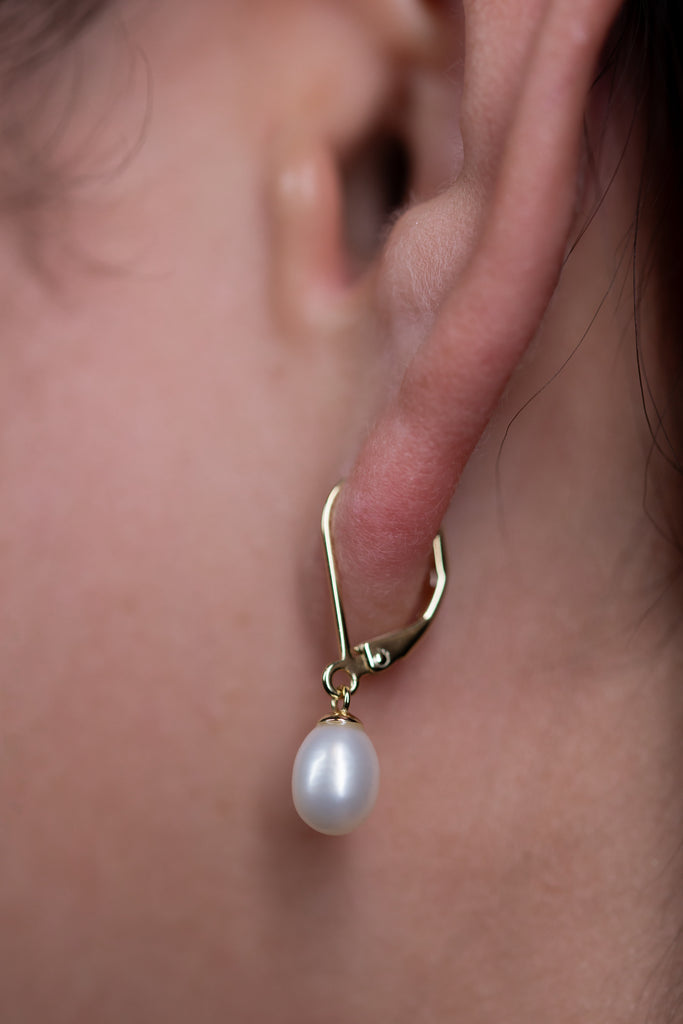 Leverback Pearl Earrings