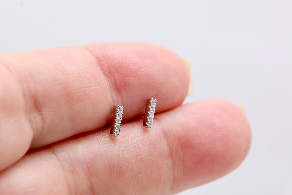 Petite CZ Bar Studs
