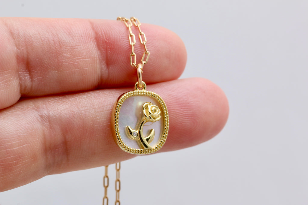 Pearl Rose Necklace