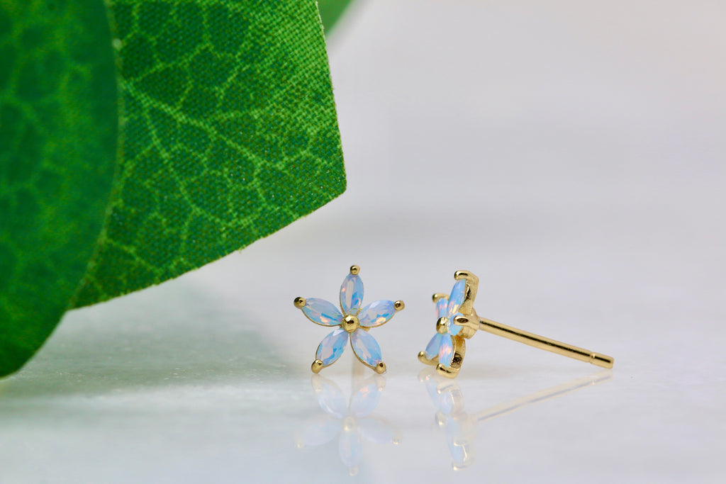 Crystal Flower Studs