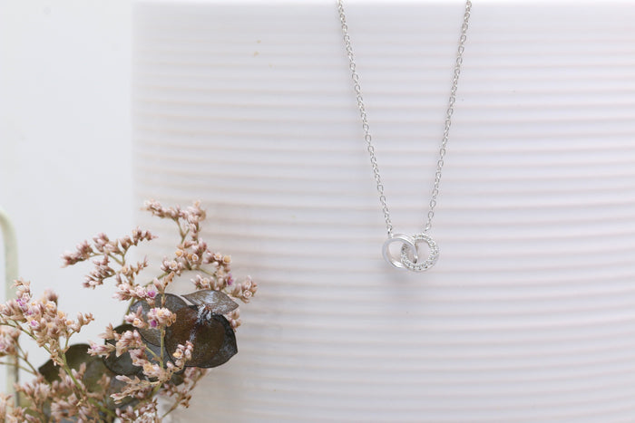 CZ Love Cuff Necklace