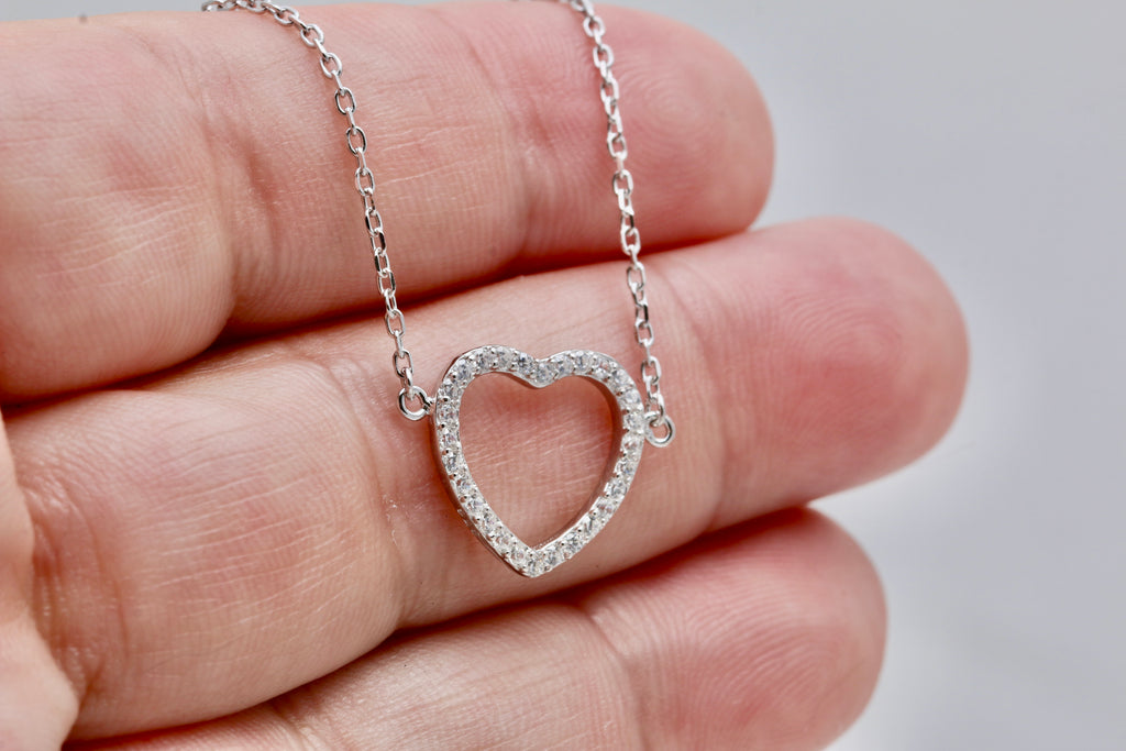Open CZ Heart Bracelet