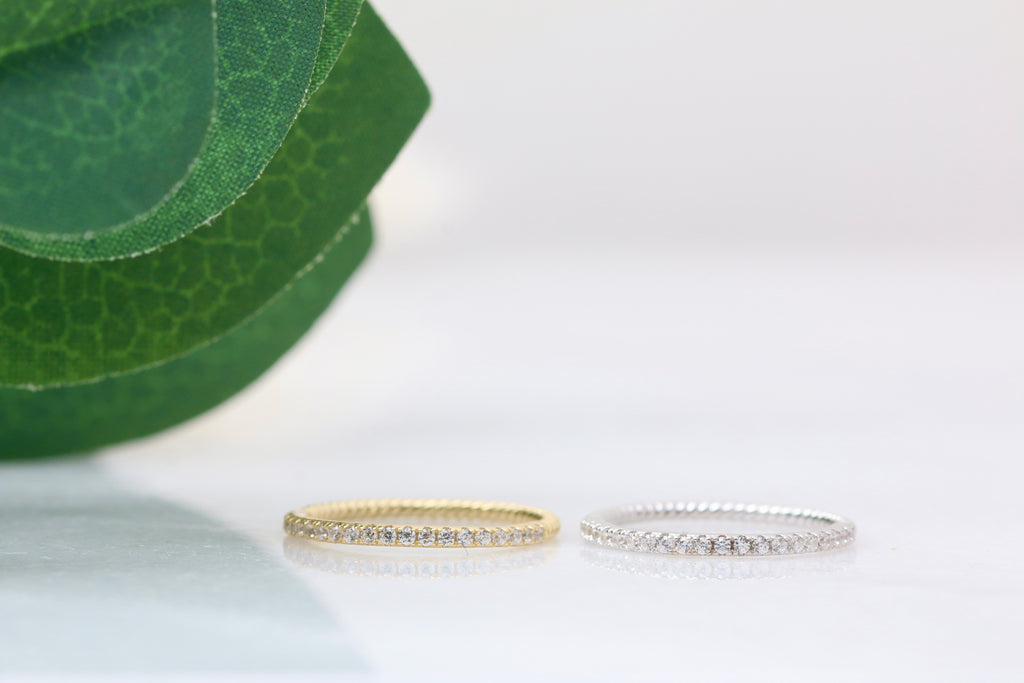 Thin cz sales eternity band