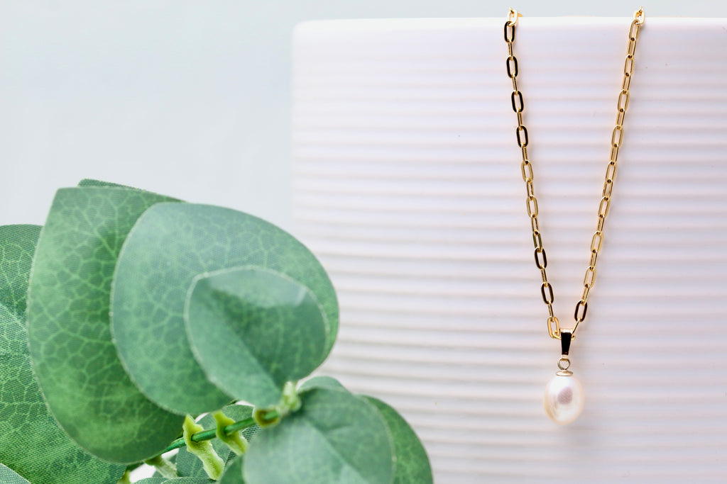 Link Chain Freshwater Pearl Necklace