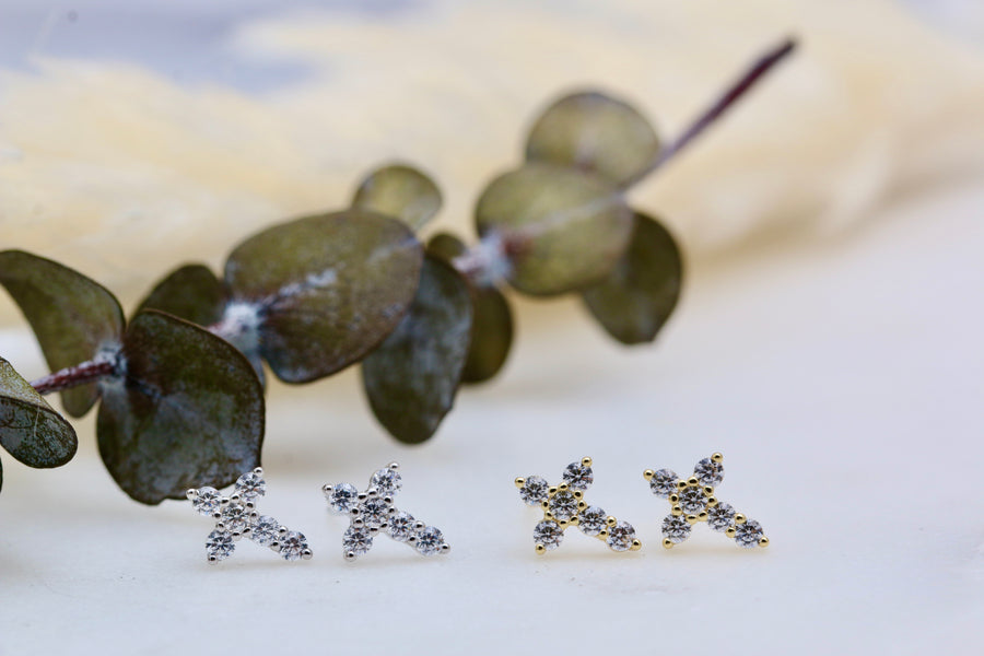 CZ Cross Studs