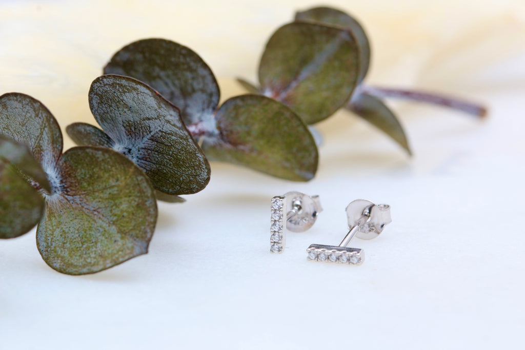 Petite CZ Bar Studs