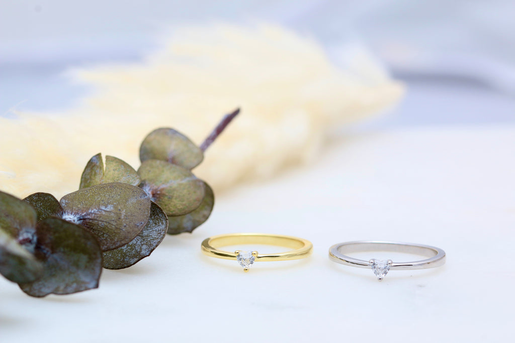 Single Heart CZ Ring