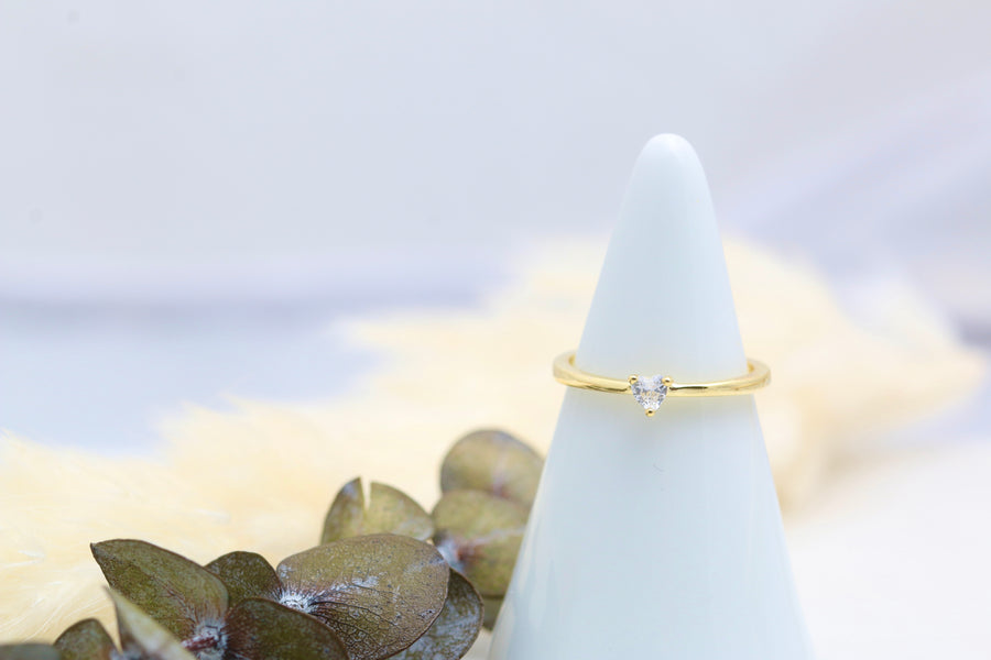 Single Heart CZ Ring