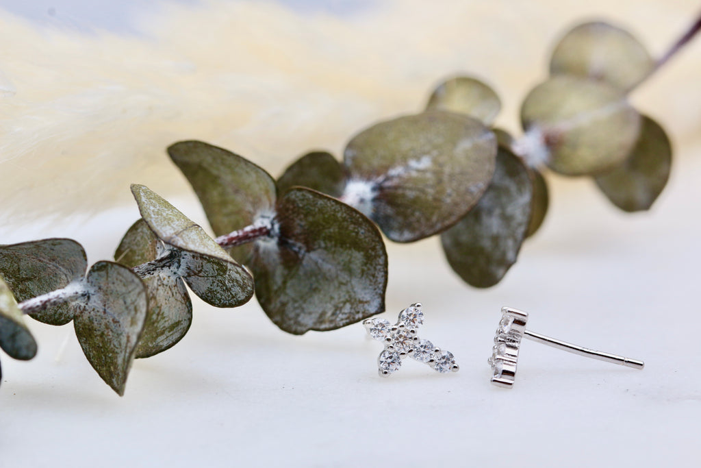 CZ Cross Studs