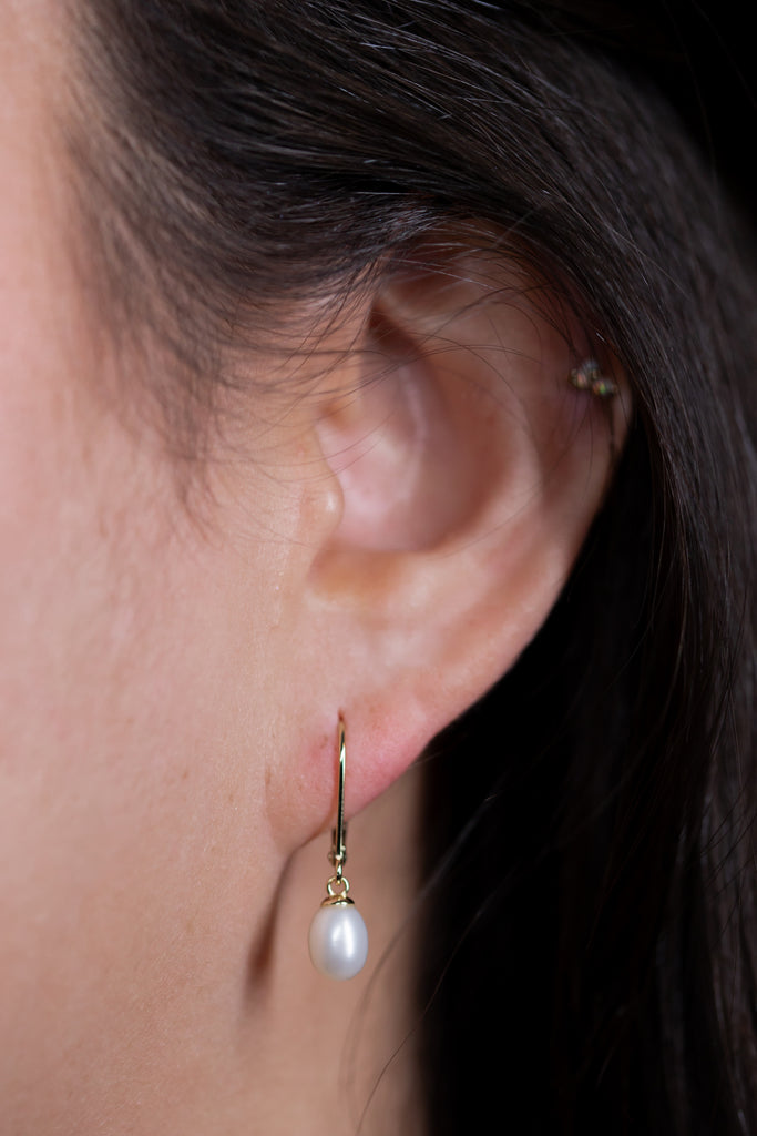 Leverback Pearl Earrings