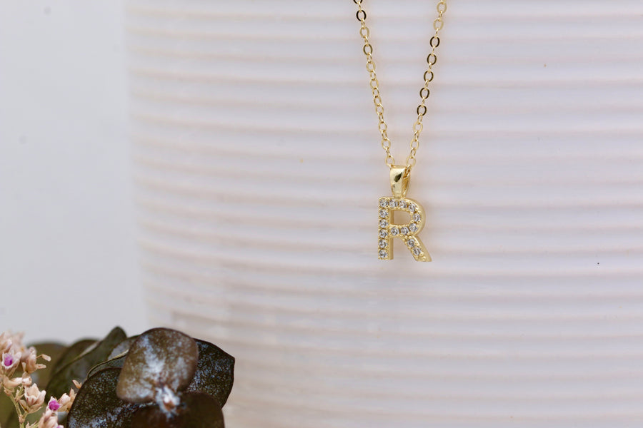 CZ Letter Necklace