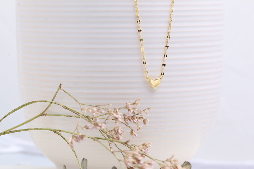 Sequence Chain Heart Necklace
