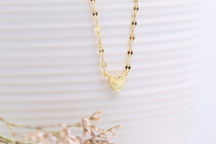 Sequence Chain Heart Necklace