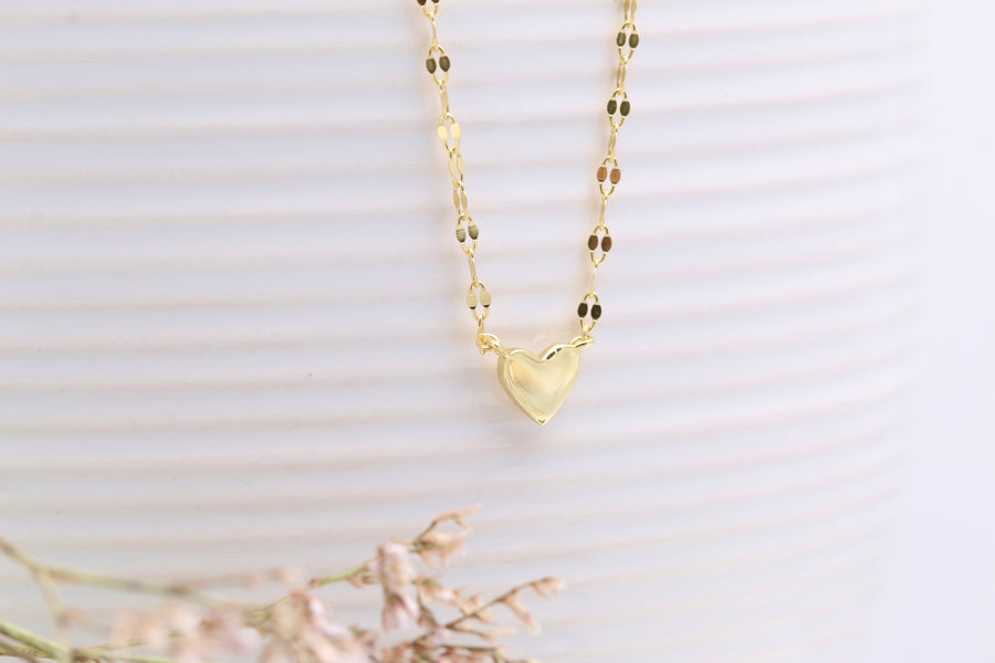 Sequence Chain Heart Necklace