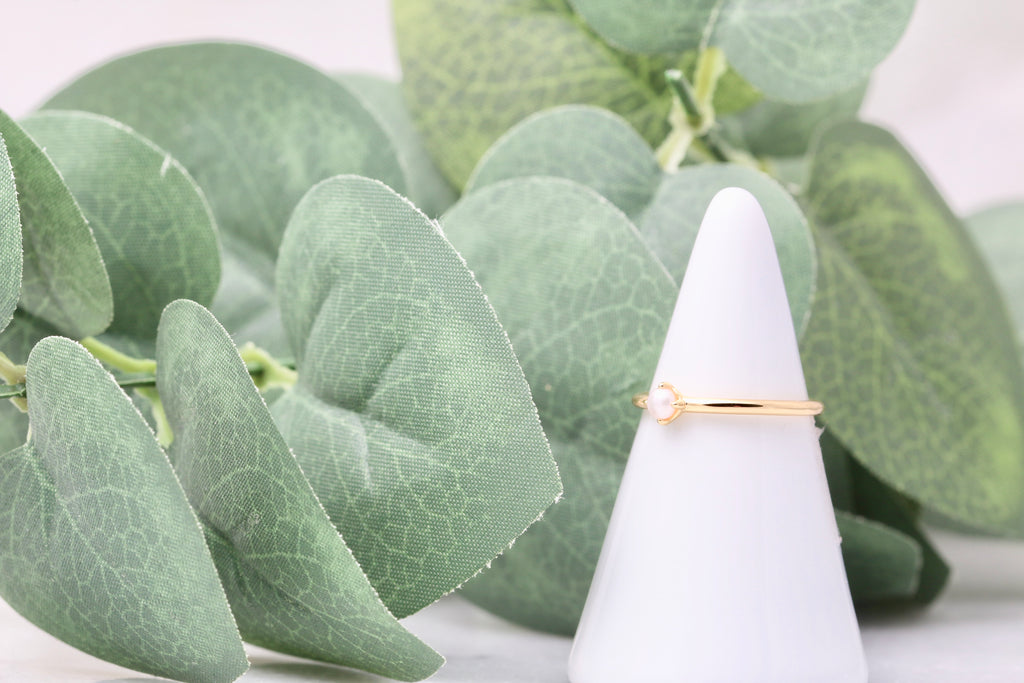 Four Prong Pearl Ring