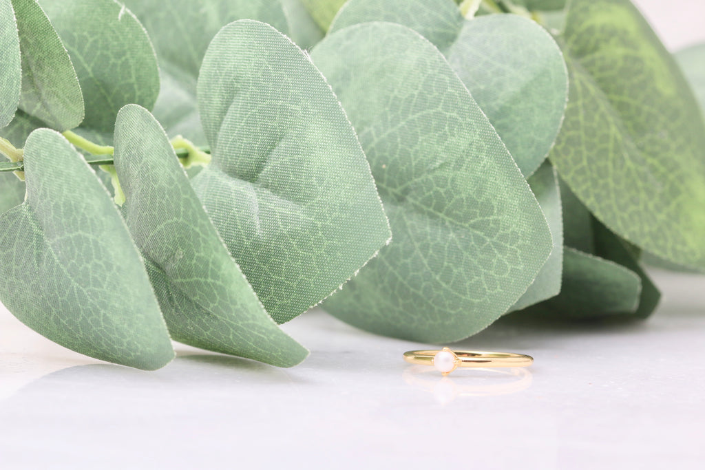 Four Prong Pearl Ring