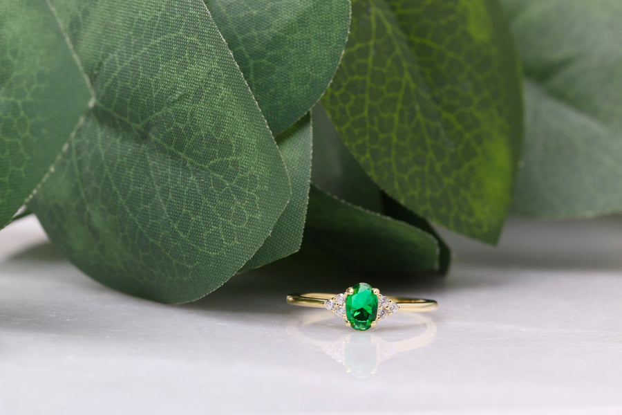 Emerald CZ Ring