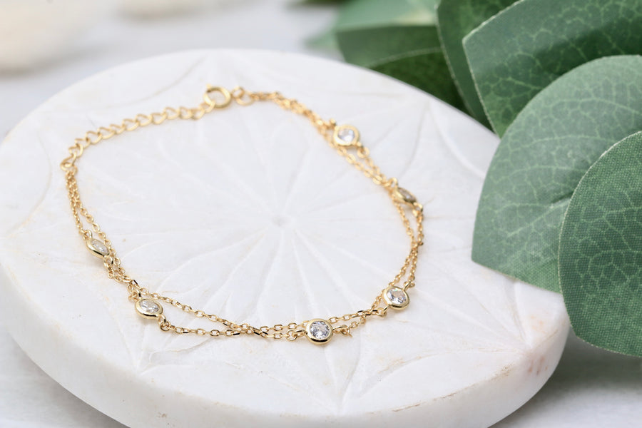 Double Bezel Chain Bracelet