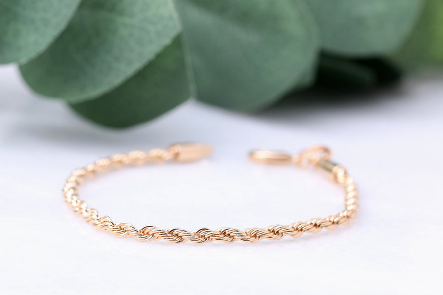 Gold Filled Rope Chain Bracelet