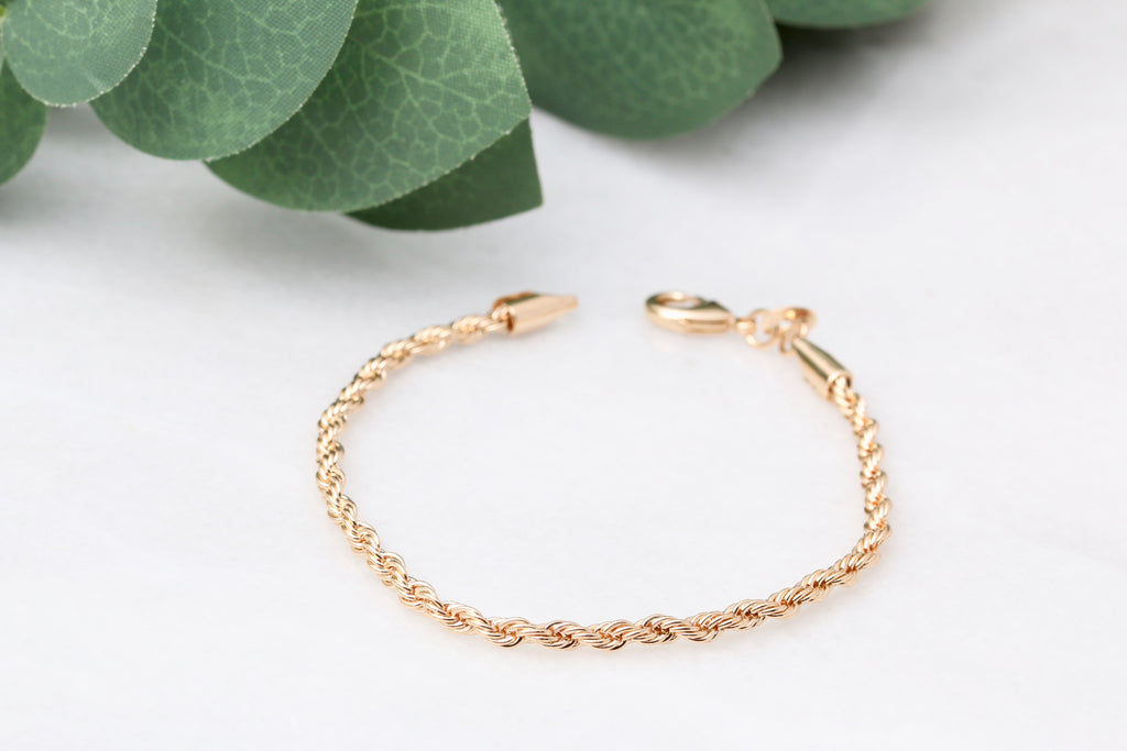 Gold Filled Rope Chain Bracelet