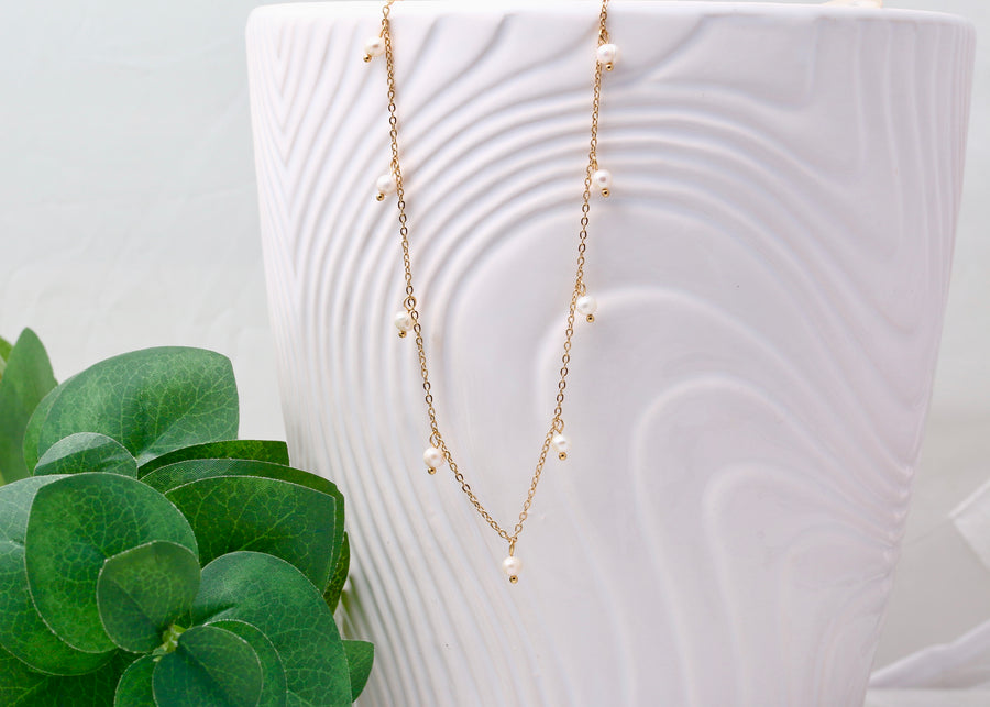 Multi Pearl Drop Necklace