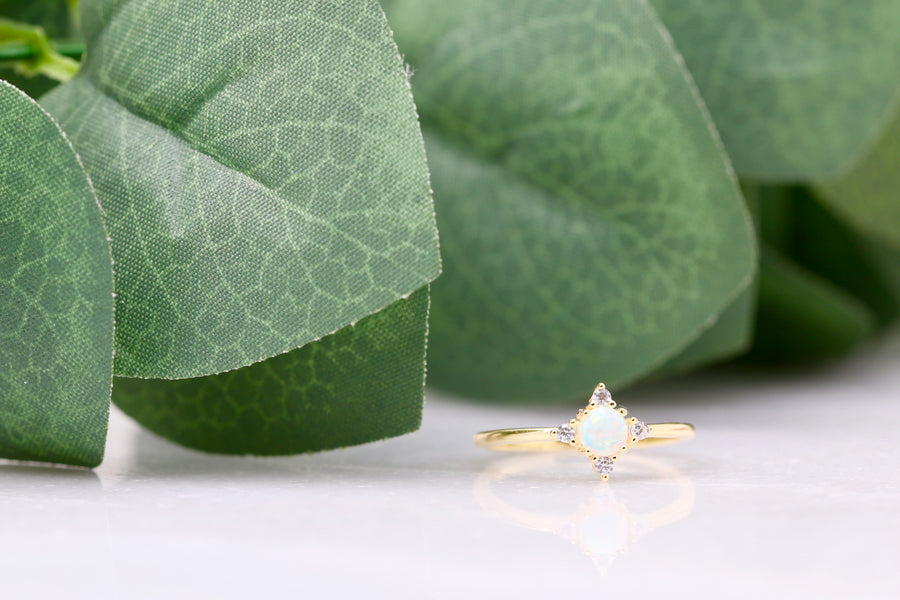 Petite Opal Star Ring