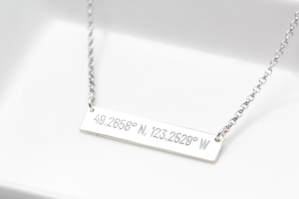 Coordinates Bar Necklace