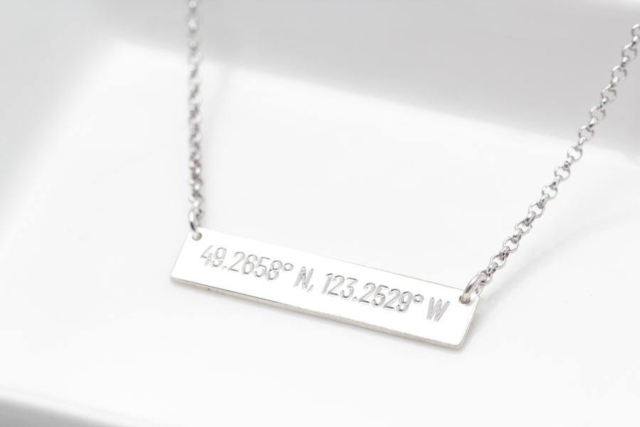 Coordinates Bar Necklace
