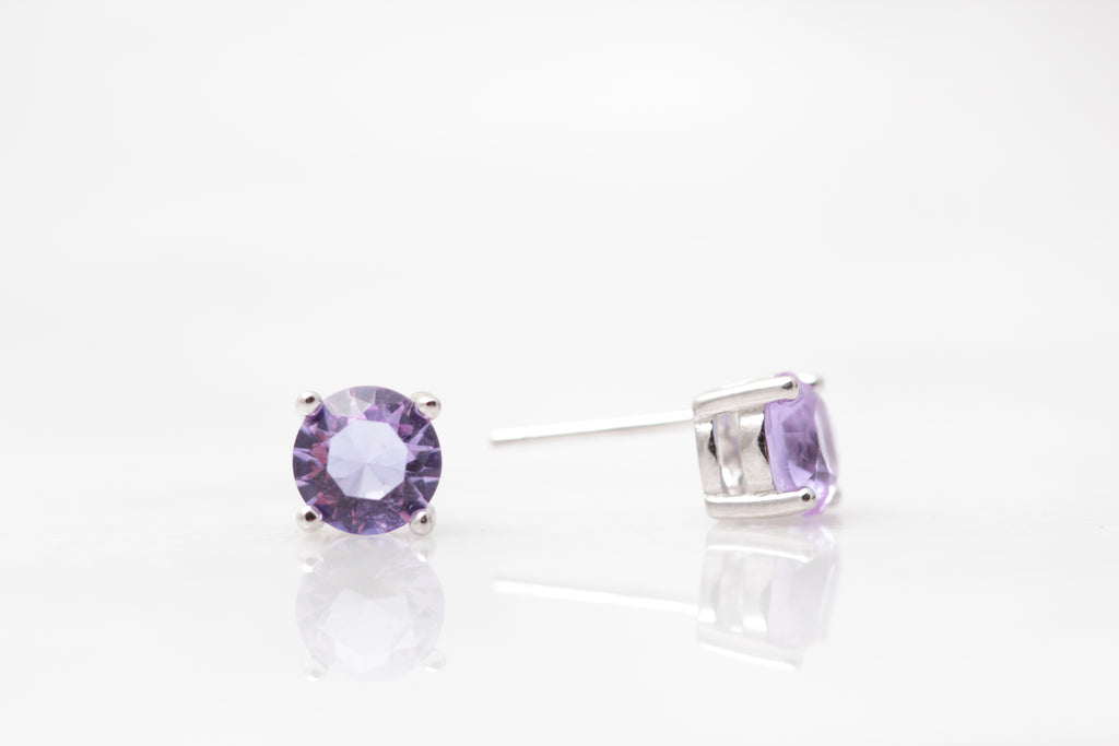 Round Gemstone Studs