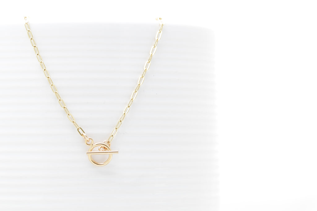 Petite Link Chain Toggle and Clasp Necklace