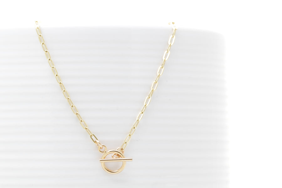 Petite Link Chain Toggle and Clasp Necklace