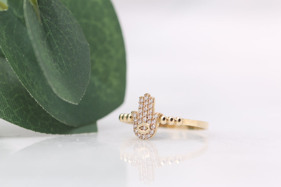 10k Hamsa Hand Ring