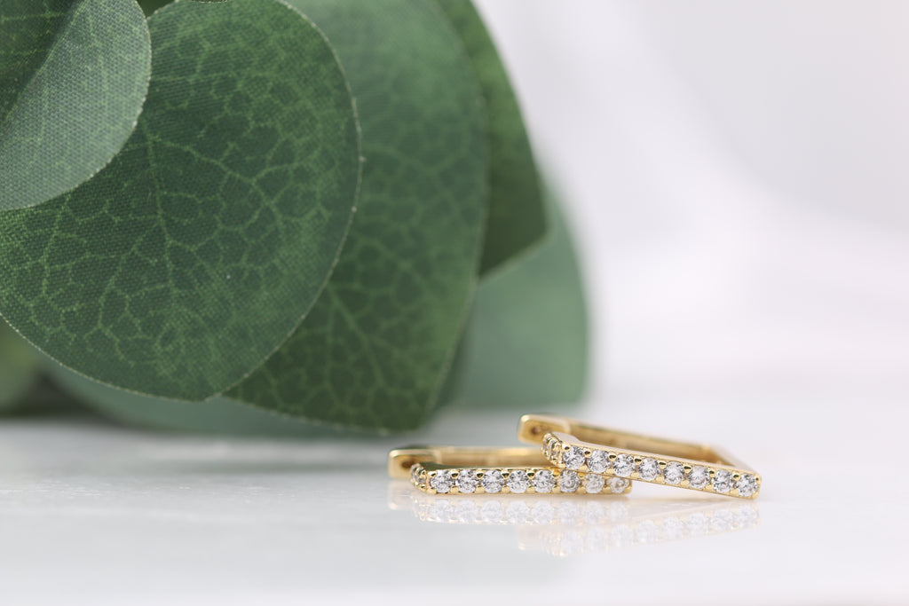 Square CZ Hoops
