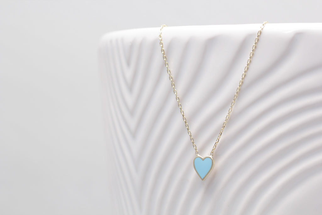 Petite Enamel Heart Necklace