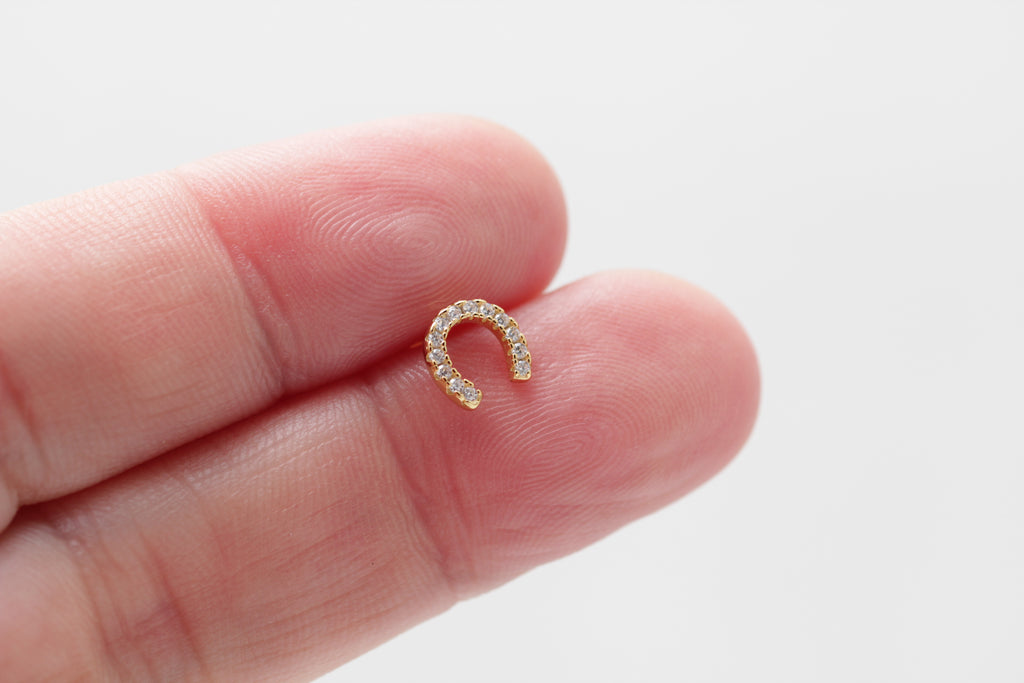 CZ Horseshoe Studs