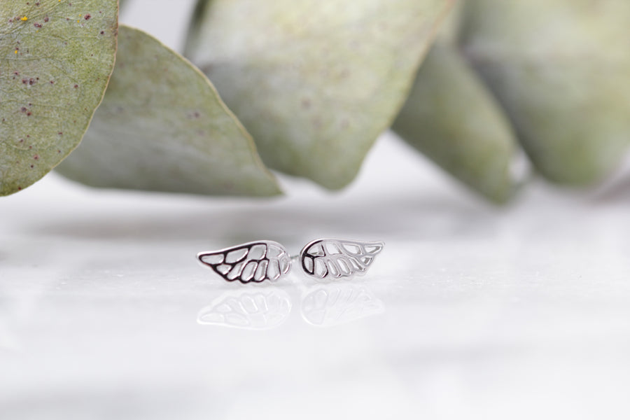 Petite Angel Wing Studs