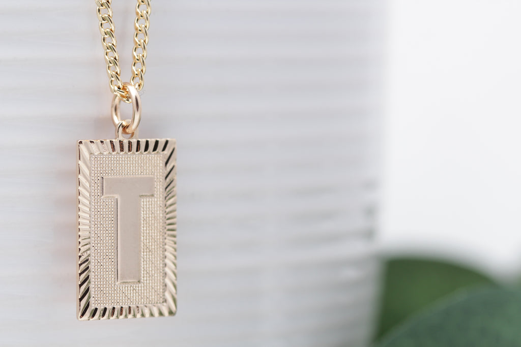 Gold Filled Letter Pendant Necklace