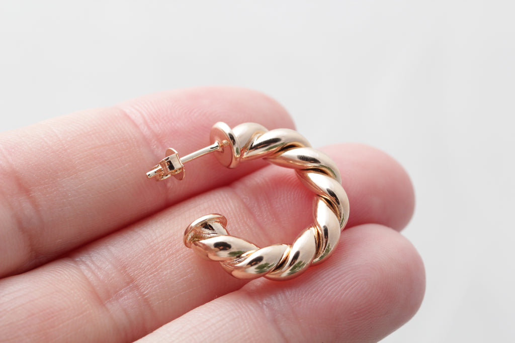 Chunky Twist Open Hoops
