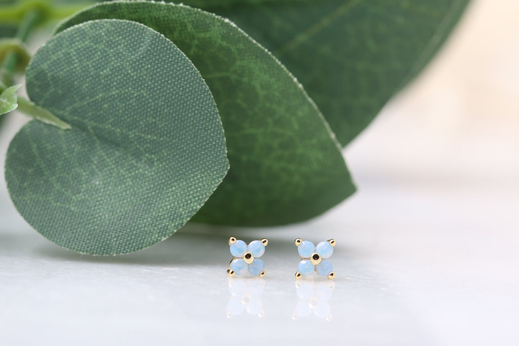 Micro Opal Flower Studs