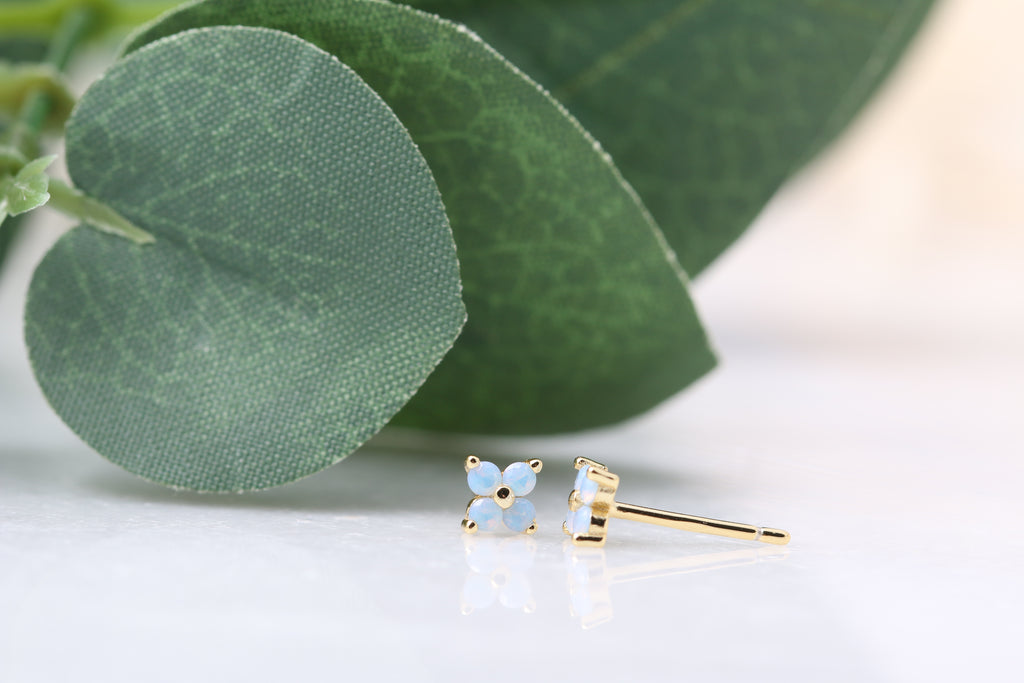 Micro Opal Flower Studs
