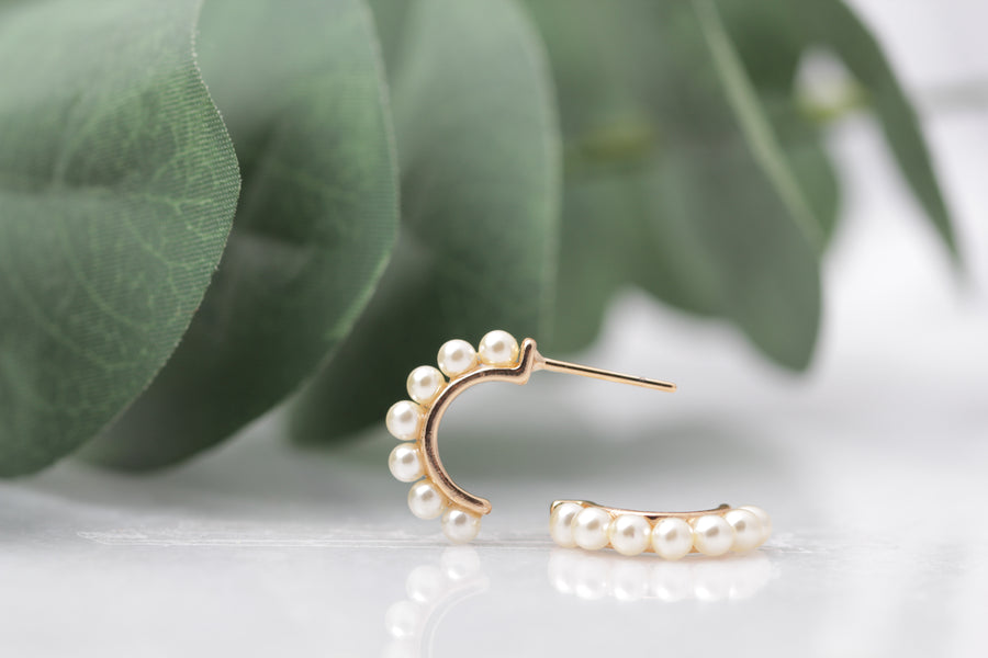 Pearl Studded Half Hoops