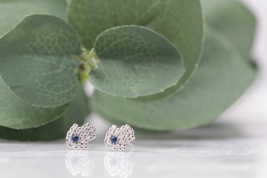 CZ Hamsa Hand Studs