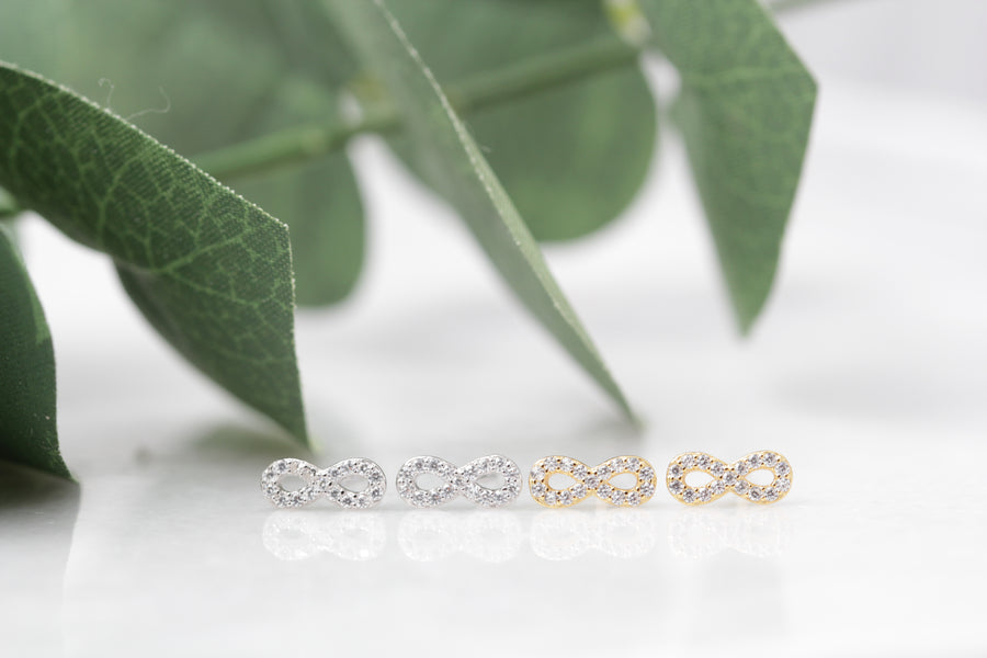 Tiny Pave Infinity Studs