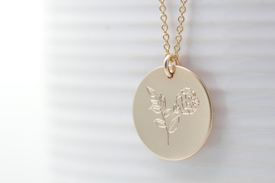 Hand Drawn Circle Flower Necklace