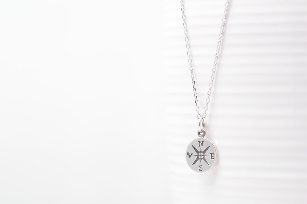 Silver Compass Necklace